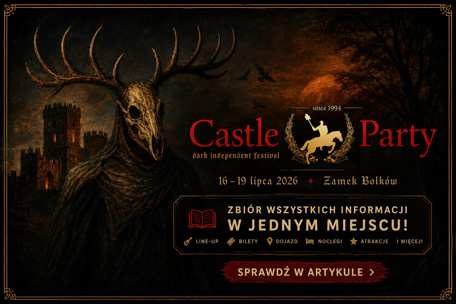 panel castle party 2026 z postacią leszego